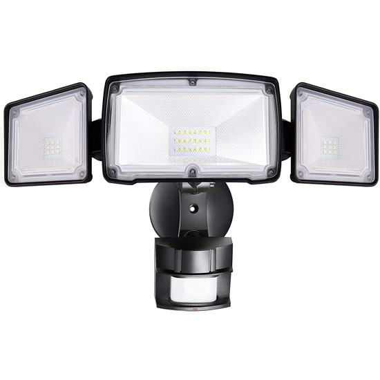 Homestar Black LED Security Flood Light Outdoor Light with Sensor, 40W,4000Lm, 120V, ETL&DLC Listed